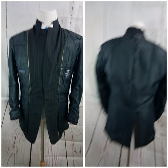 Austin Reed Regent Street Dillard's 40R Dark Gray Striped 2pc Suit 32x31 Pleated - Picture 9 of 15